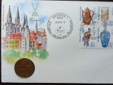 GERMANIA DEMOCRATA - FDC SI MONEDA UNC 5 MARK 1983, MEISSEN - TIRAJ 25.000, RARA, Europa