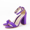 Sandale Dama Mov Piele Ecologica Velur Toc Gros 10cm Mathilde 132 Office Casual
