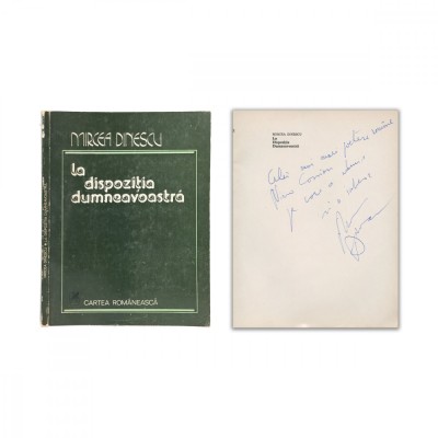 Mircea Dinescu, La dispoziția dumneavoastră, 1979, cu dedicație pentru Nina Cassian foto