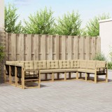 vidaXL Set de canapele de exterior cu pernă 10 pcs Alb și Bej 3389915