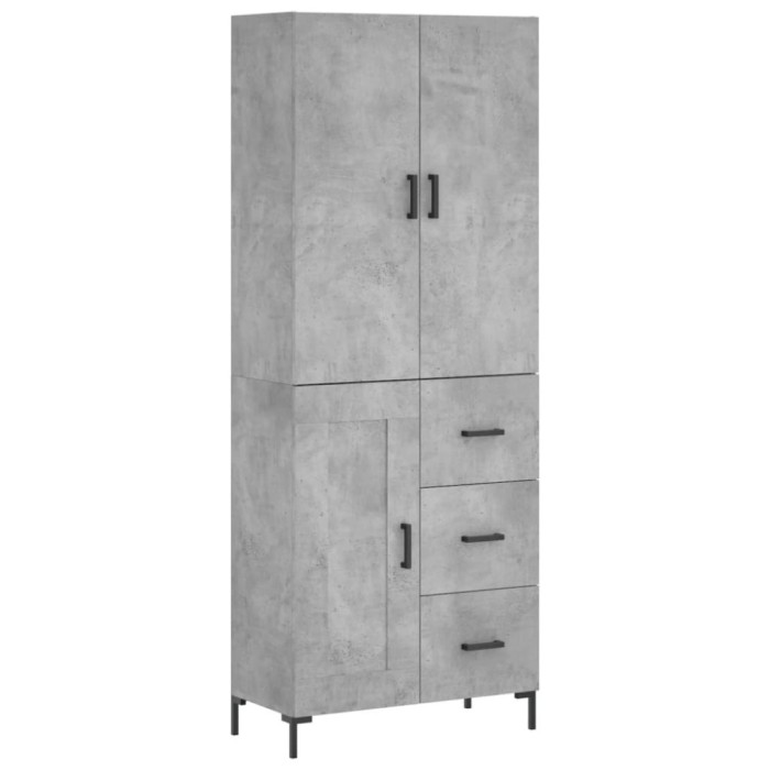 Dulap inalt, gri beton, 69,5x34x180, lemn compozit
