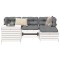 Gossi set canapea de gradina, 5 piese, alb, lemn masiv de pin