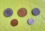F467-Lot 5 monede Romania vechi 4 regaliste+ 1 populara 1951. Pret pe lot.