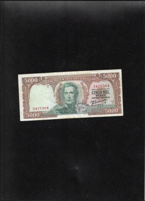 Rar! Uruguay 5000 pesos 1968 seria3427364 foto