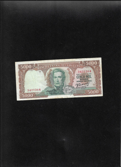 Rar! Uruguay 5000 pesos 1968 seria3427364