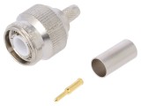 Conector TNC tată drept 50&Omega;, crimpat, aurit - TELEG&Auml;RTNER