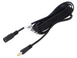 Cablu ESPE 2x0,52mm&sup2; DC 5,5x2,1mm mufă și soclu drept negru KP216-211-213-0300
