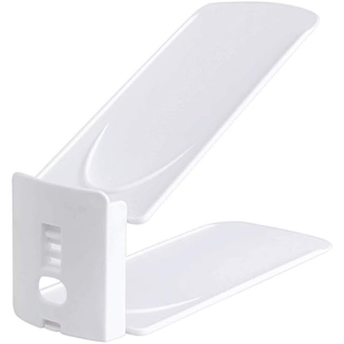 Suport pentru pantofi, flippy, din plastic, reglabil, 2 niveluri, 27 x 10 x 20 cm, alb