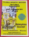 Program meci fotbal CS MIOVENI - &quot;METALOGLOBUS&quot; BUCURESTI (06.09.2019)