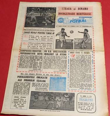 Ziarul Sportul Supliment FOTBAL 20.10.1989 (Steaua,Dinamo in cupele europene) foto