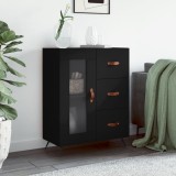 vidaXL Servantă, negru, 69,5x34x90 cm, lemn compozit