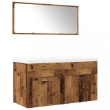 Cumpara ieftin Set mobilier de baie, 3 piese, lemn vechi, lemn prelucrat