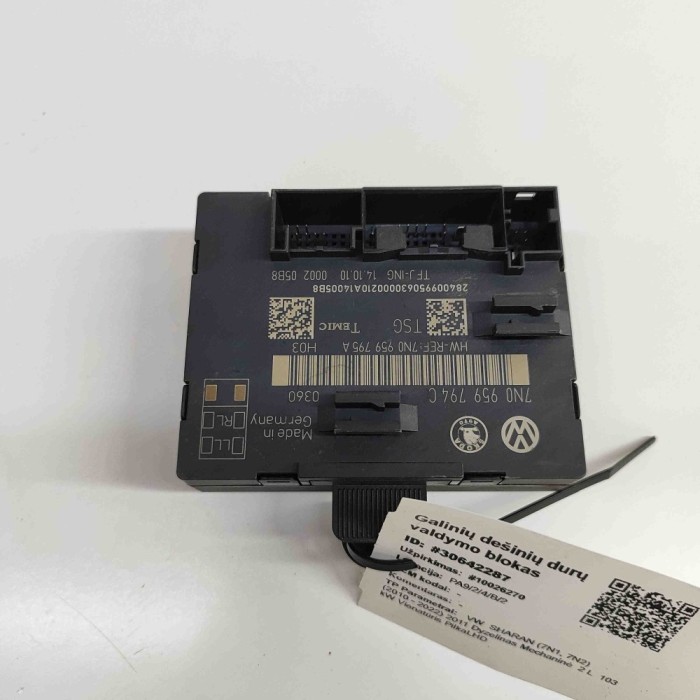 Modul de control ușă dreapta spate VW SHARAN 7N1, 7N2 2011 OEM: 7N0959794C,7N0959795A 30642287