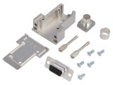 D-Sub 9-PIN Mufă Mamă Lipire pe Cablu Neagră Kit Complet