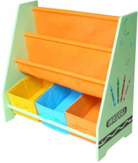 Organizator carti si jucarii cu cadru din lemn Green Crayon foto