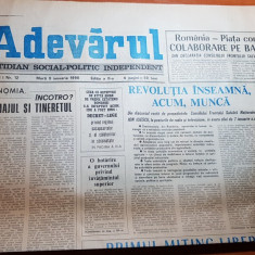 ziarul adevarul 9 ianuarie 1990-articole despre revolutie