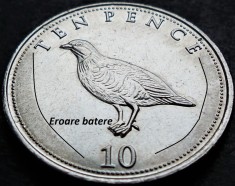 Moneda 10 PENCE - GIBRALTAR, anul 2016 * cod 2779 = eroare batere