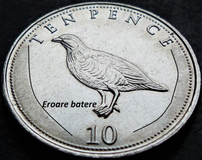 Moneda 10 PENCE - GIBRALTAR, anul 2016 * cod 2779 = eroare batere foto
