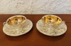 2 CESCUTE CU FARFURIOARE DIN PORTELAN FIN- MARCAJ Sch &amp; K ECHT GOLD BAVARIA