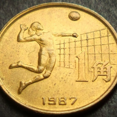 Moneda OLIMPICA 1 JIAO - CHINA, anul 1987 * cod 4623 UNC - RARA