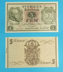 Suedia (p41) 5 Kronor 1948 &#039;Nonagenar&#039; serie: 1948 0154293, Comemorativa
