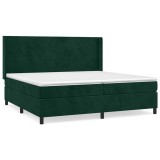 Cumpara ieftin Pat box spring cu saltea, verde inchis, 200x200 cm, catifea