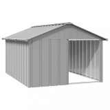 Casa pentru caini, gri, 116,5x153x81,5 cm, otel galvanizat GartenMobel Dekor, vidaXL