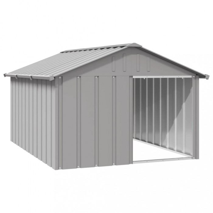 Casa pentru caini, gri, 116,5x153x81,5 cm, otel galvanizat GartenMobel Dekor