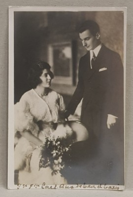 PRINTUL SI PRINTESA CARL AUGUST , CARTE POSTALA ILUSTRATA , MONOCROMA, NECIRCULATA , INCEPUTUL SEC. XX foto
