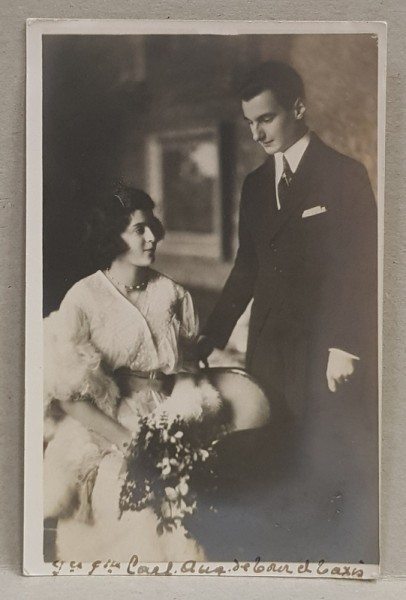 PRINTUL SI PRINTESA CARL AUGUST , CARTE POSTALA ILUSTRATA , MONOCROMA, NECIRCULATA , INCEPUTUL SEC. XX