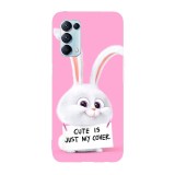 Husa compatibila cu Oppo Find X5 Pro, Viceversa, model Cute is just my cover pink edition The Secret Life of Pets, Silicon, TPU, Transparent, Carcasa