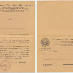 TCR Turing Clubul Romaniei aprox. 1930 carte postala dubla semnata si stampilata