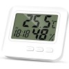 Mini Termometru Higrometru Ceas Digital 3in1 Dactylion, Statie Meteo Interior, Temperatura Umiditate, Alb