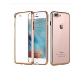 Cumpara ieftin Husa iPhone 7 MyStyle, Silicon TPU, Placata Auriu, Protectie Socuri, Praf, Zgarieturi, Carcasa Aurie