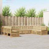 vidaXL Set de canapele de exterior 9 pcs Alb și Bej 3391138