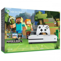 Consola Xbox One Slim 500 GB, alb + Joc Minecraft Favourites foto