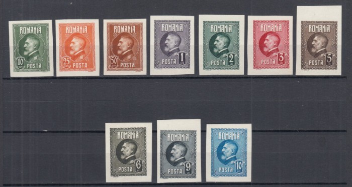 ROMANIA 1926 LP 74 a REGELE FERDINAND ANIVERSAREA A 60 ANI SERIE NEDANTELATA MNH