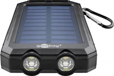 Solar PowerBank 8000mAh cu lanterna LED busola rezistent la socuri si apa Goobay foto
