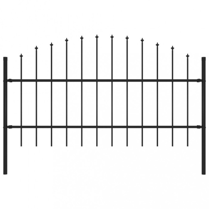 vidaXL Gard de grădină cu v&acirc;rf tip suliță din oțel, 181x100 cm, negru