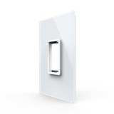 Cumpara ieftin Rama din sticla Livolo alba, standard italian, 1 modul, serie noua