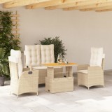 VidaXL Set canapele de grădină, 4 piese, cu perne, bej, poliratan