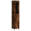 Dulap inalt, stejar fumuriu, 34,5x34x180 cm, lemn prelucrat