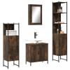 VidaXL Set mobilier de baie, 4 piese, stejar fumuriu, lemn prelucrat 3214832