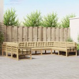 vidaXL Set de canapele de exterior cu pernă 9 pcs Alb și Bej 3387047