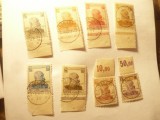 Serie mica Wurttemberg 1916 , Rege Wilhelm II 9 val. stampilate ( din 10v)