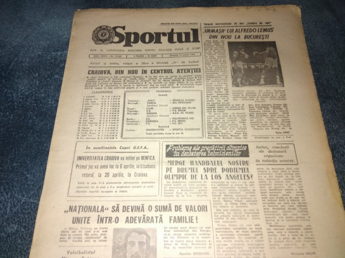 ZIARUL SPORTUL 19 MARTIE 1983