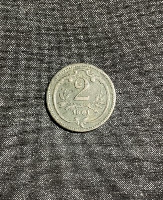 Moneda 2 heller 1901 Austria foto