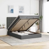 VidaXL Cadru pat otoman cu saltea țesătură gri &icirc;nchis 140x200 cm