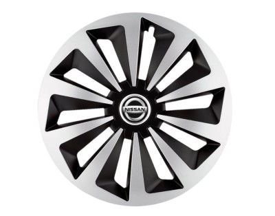 Set 4 capace roti Fox Gri-Negru R14 pentru gama auto Nissan foto