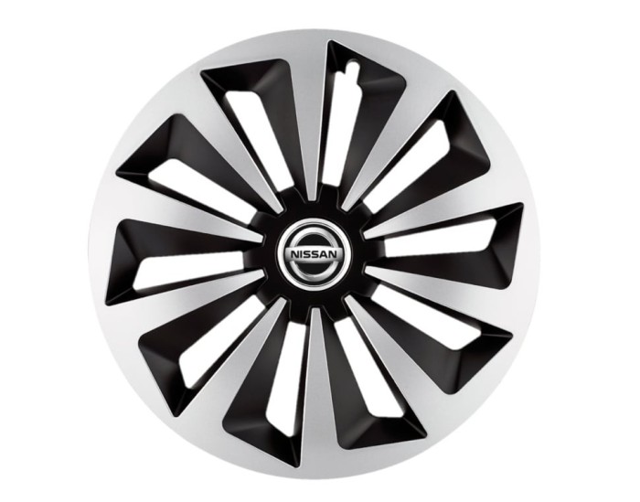 Set 4 capace roti Fox Gri-Negru R14 pentru gama auto Nissan